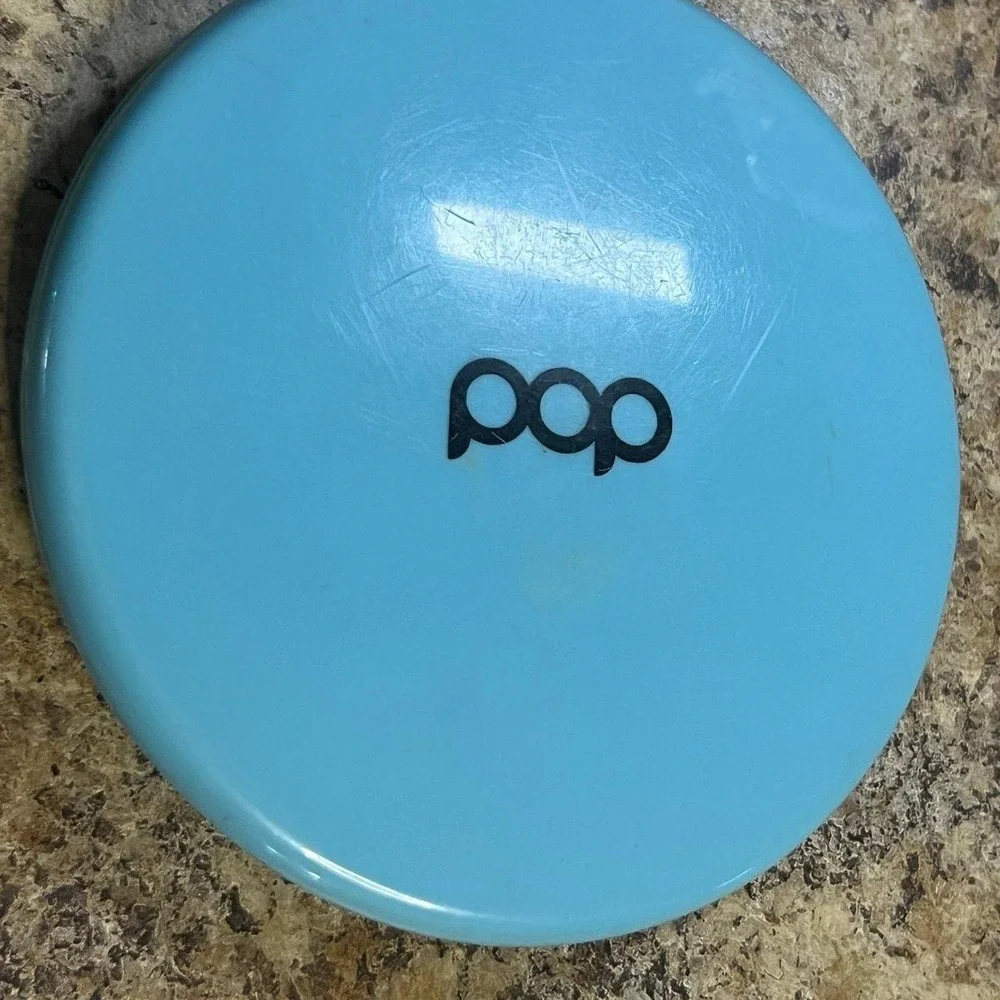POP Blue Round Compact Makeup Mirror Dual Sided 5 in Gloss Plastic Portable with